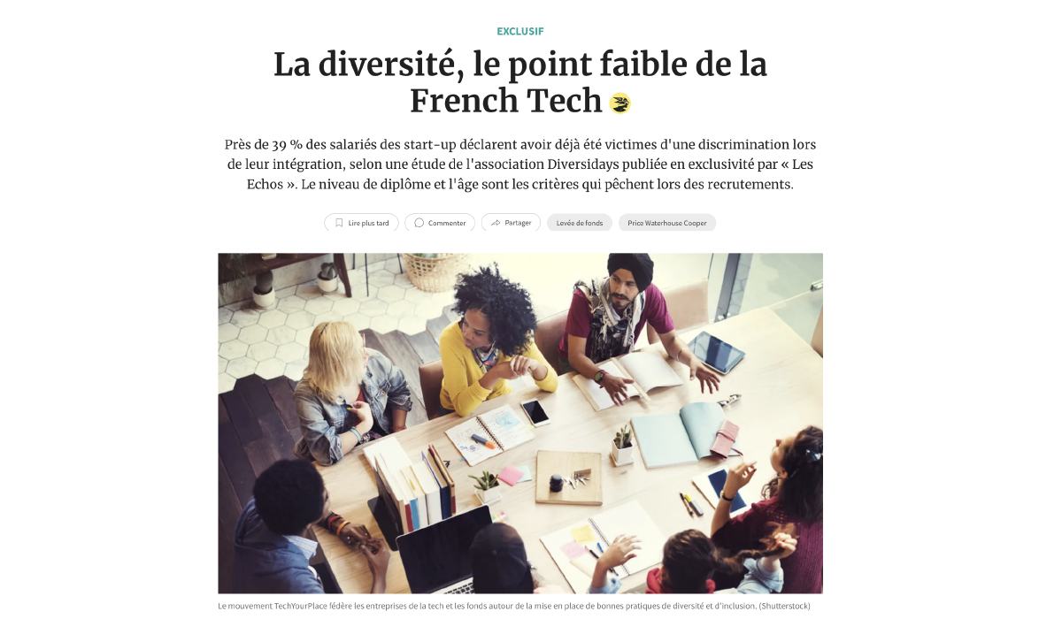article-les-echos-techyourplace-diversidays-diversité-inclusion